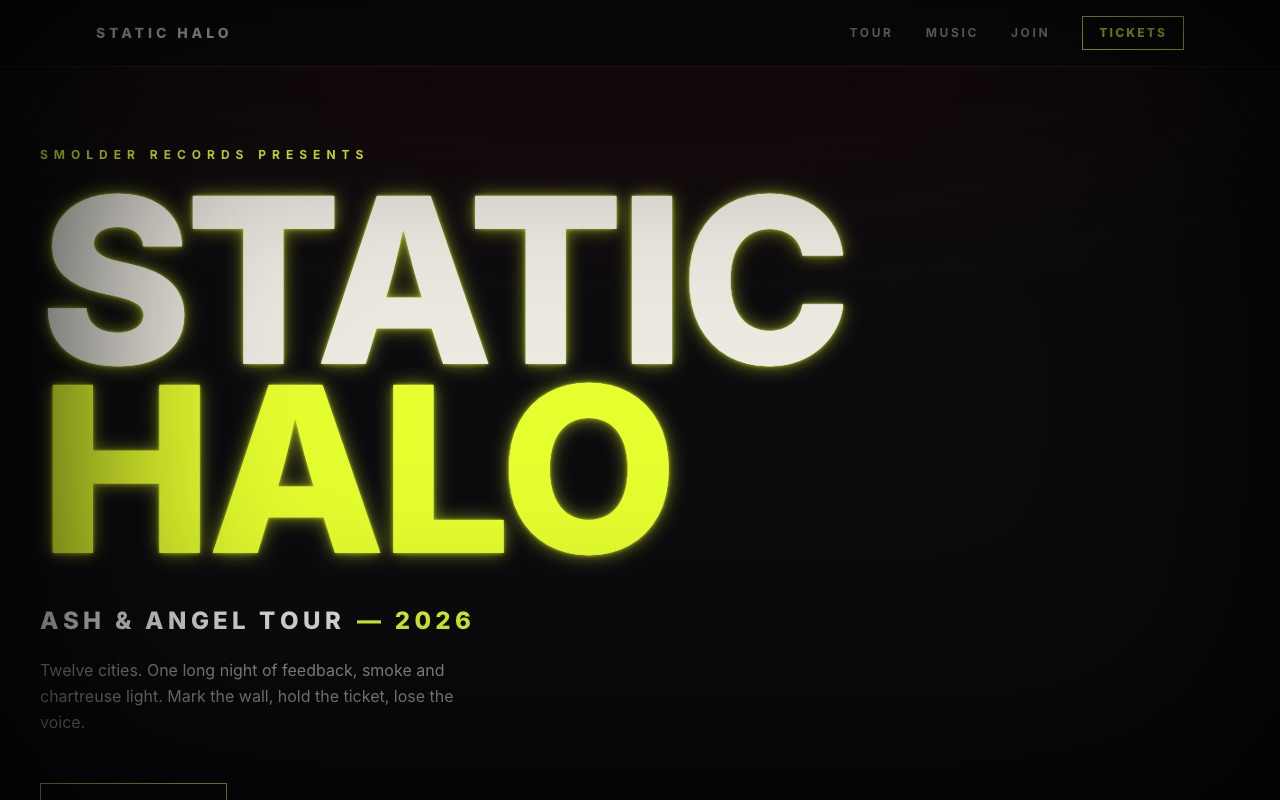 STATIC HALO — Music artist / band preview