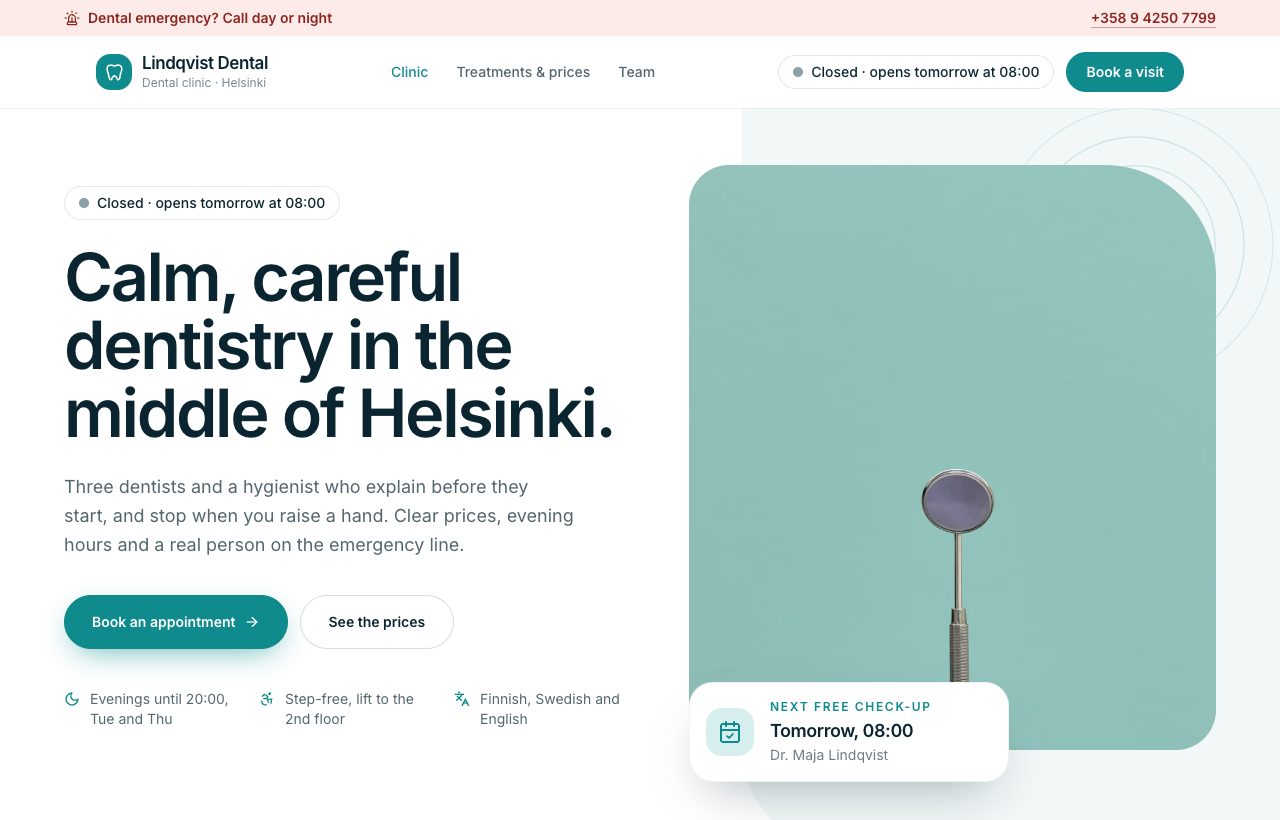Lindqvist Dental — Dental clinic preview