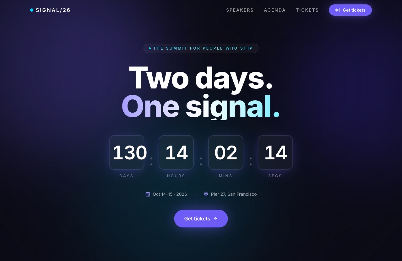 SIGNAL/26 — Tech summit preview