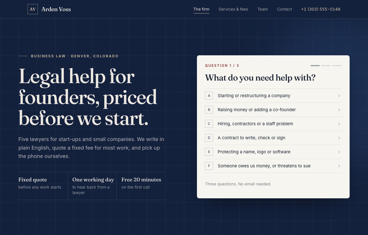 Arden Voss — Business law firm preview