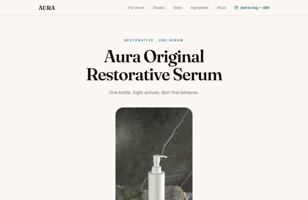 AURA — Single-product DTC store preview
