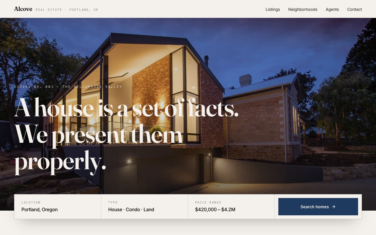 Alcove — Real estate agency preview