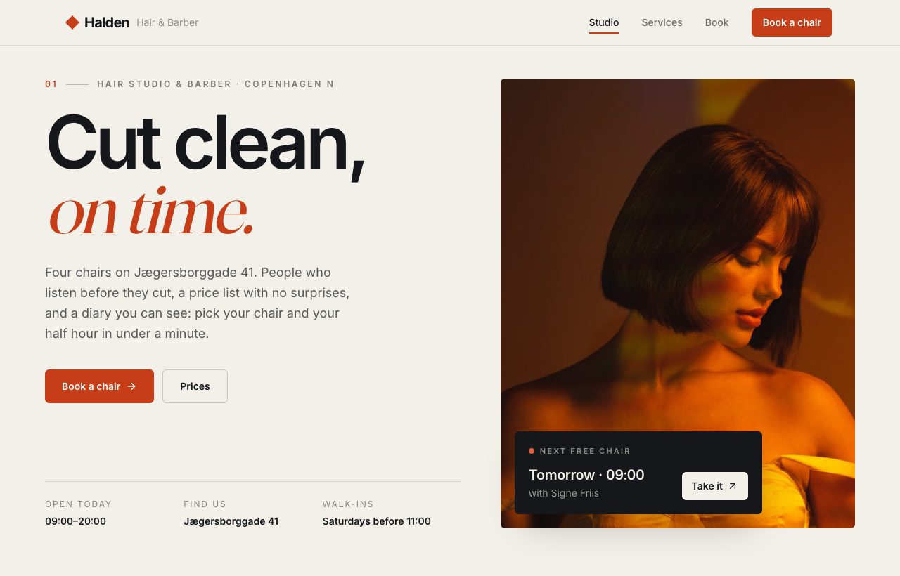 Halden — Hair studio & barber preview