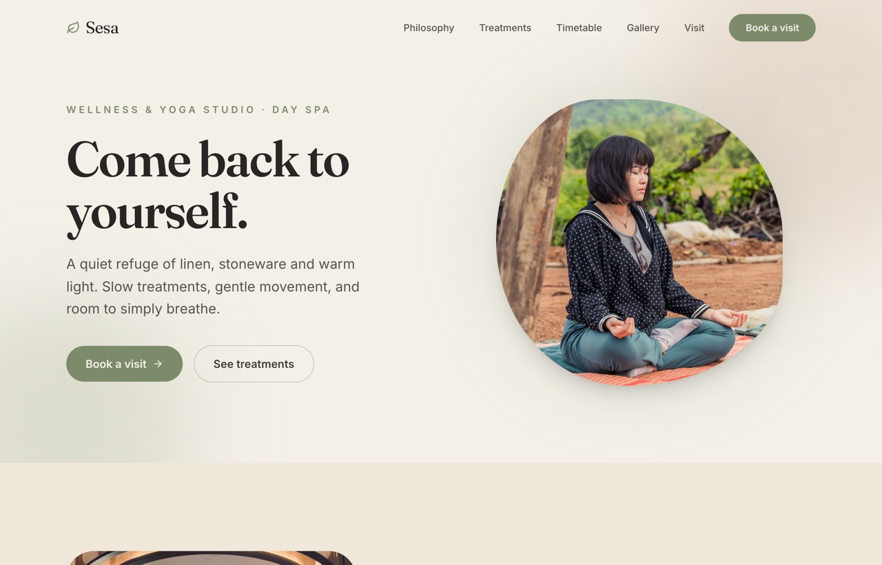 Sesa — Wellness & yoga studio preview